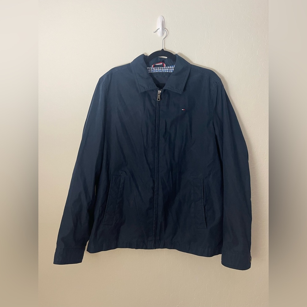 Tommy Hilfiger Navy Blue Jacket with Embroidered Logo